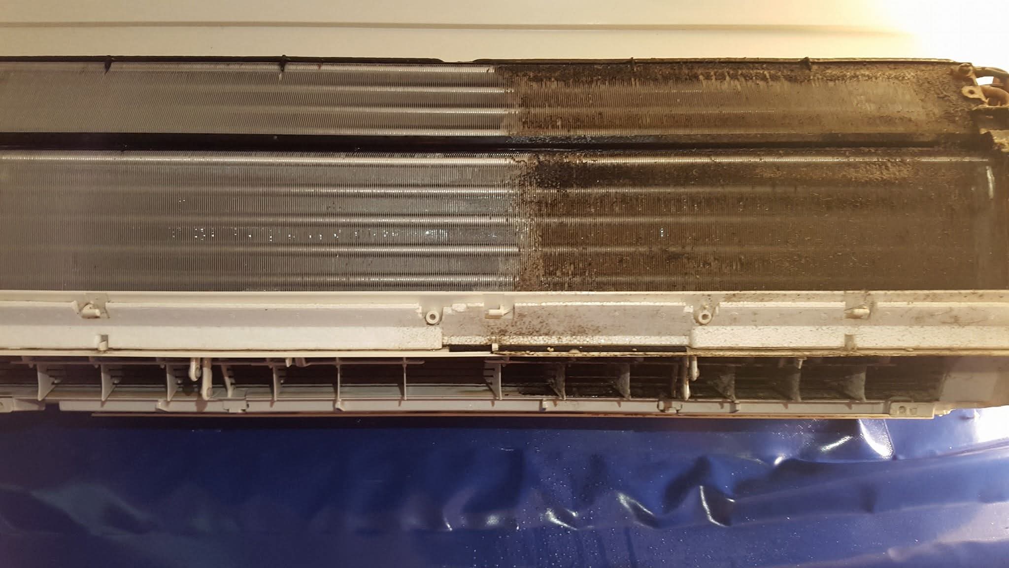 Badly fouled AC coils before service